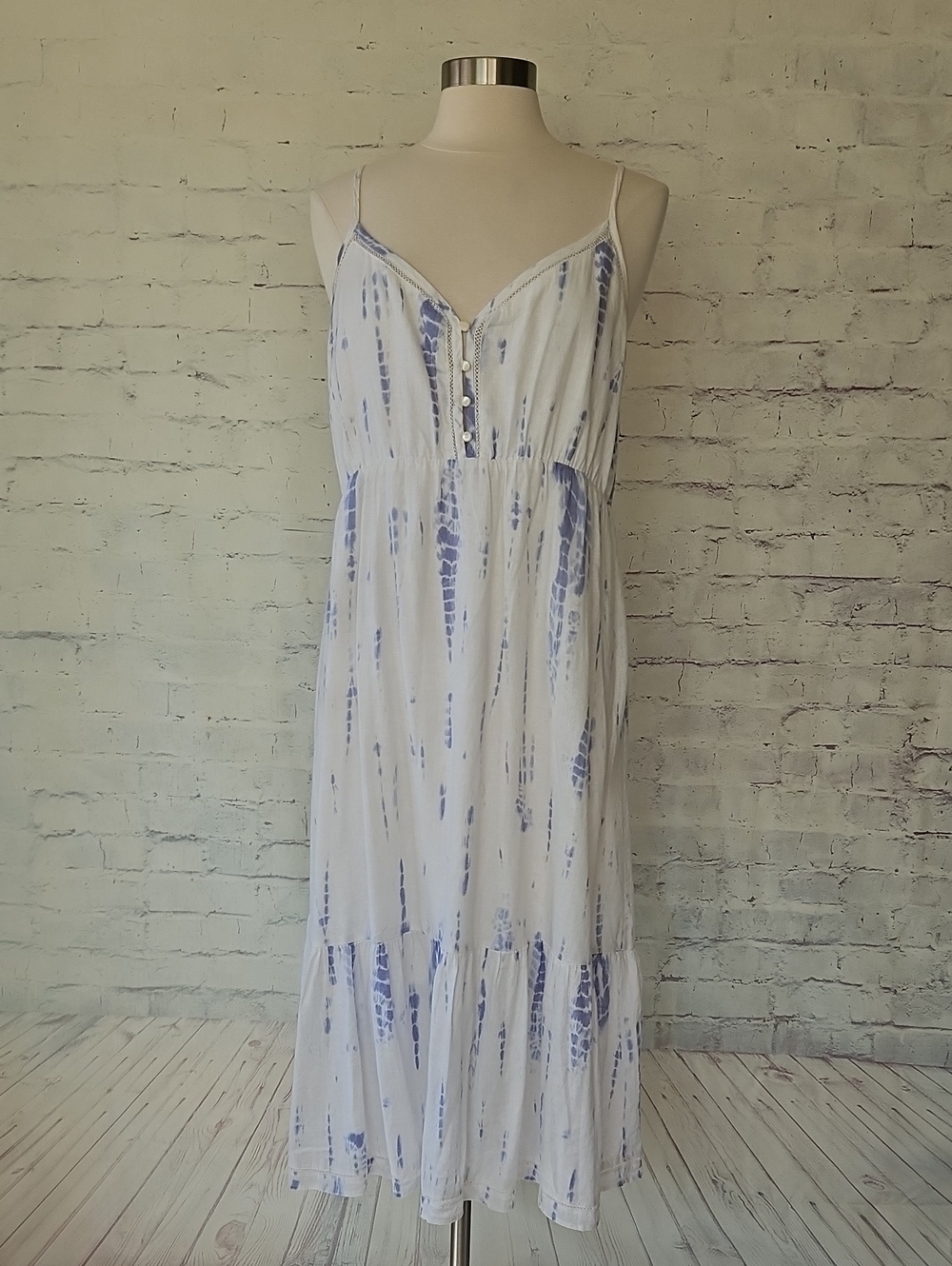 Rails Delilah Cloud Tie Dye Linen Blend Midi Dress Large